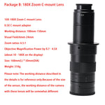 130X 180X 300X Industrial Adjustable Monocular Zoom CS C mount Lens HDMI-compatible Video Microscope Camera