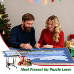 LinkMejor 1500 Pieces Puzzle Table with 4 Wheels Adjustable Jigsaw Table with Drawers in Height Angle with Cover Upgraded Stability for Adults