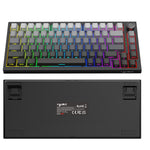 LinkMejor X81 Tri-Mode Mechanical Gaming Keyboard with Multi-media Knob 75% 81 Keys RGB Backlit Hot Swappable Gasket Structure 8000mAh White Switch Wireless Gaming Office Custom Keyboard