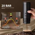 Comfook 2-in-1 Portable Espresso Machine Compatible Ground Coffee & NS Capsules Rechargeable Electric Coffee Maker for Camping Office Home Use