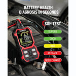 EU US Direct KAIWEETS KVB02 Car Battery Tester 12V 24V Load Tester with 2.68 Inch LCD Accurate Results Reverse Polarity Protection for Standard AGM GEL EFB Batteries