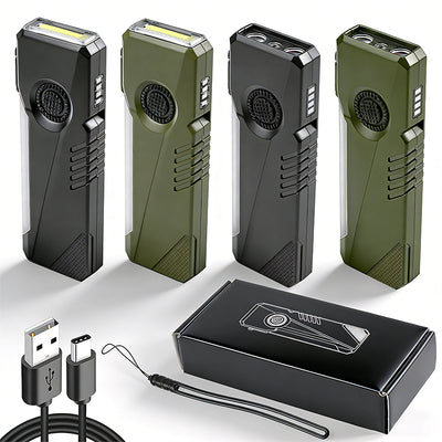 LinkMejor K01/K02 Multi Function Flashlight 650mAh 5W 100-200M Range UV Light RGB Side Light Magnetic Base Battery Indicator