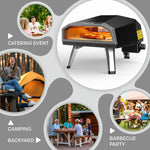 [US Direct] ECOWELL EPO120 Pizza Oven Outdoor Stove 12"Outside Stone/Peel, Infrared Thermometer and Portable Waterproof Cover Pizza Oven