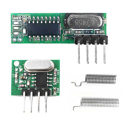 LinkMejor 433Mhz RF Transmitter and Receiver Superheterodyne ASK 433 Mhz Module with Antenna for ArduinoUno Wireless Diy Kits