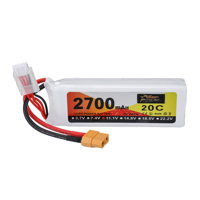 LinkMejor 11.1V 2700mAh 30C 3S LiPo Battery XT60 Plug for RC Drone