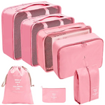 290T 7-Piece Waterproof Travel Storage Bag For Clothing Storage Luggage Foldable Clothes Shoes Underwear Portable Storage Bag Dustproof Luggage Bag