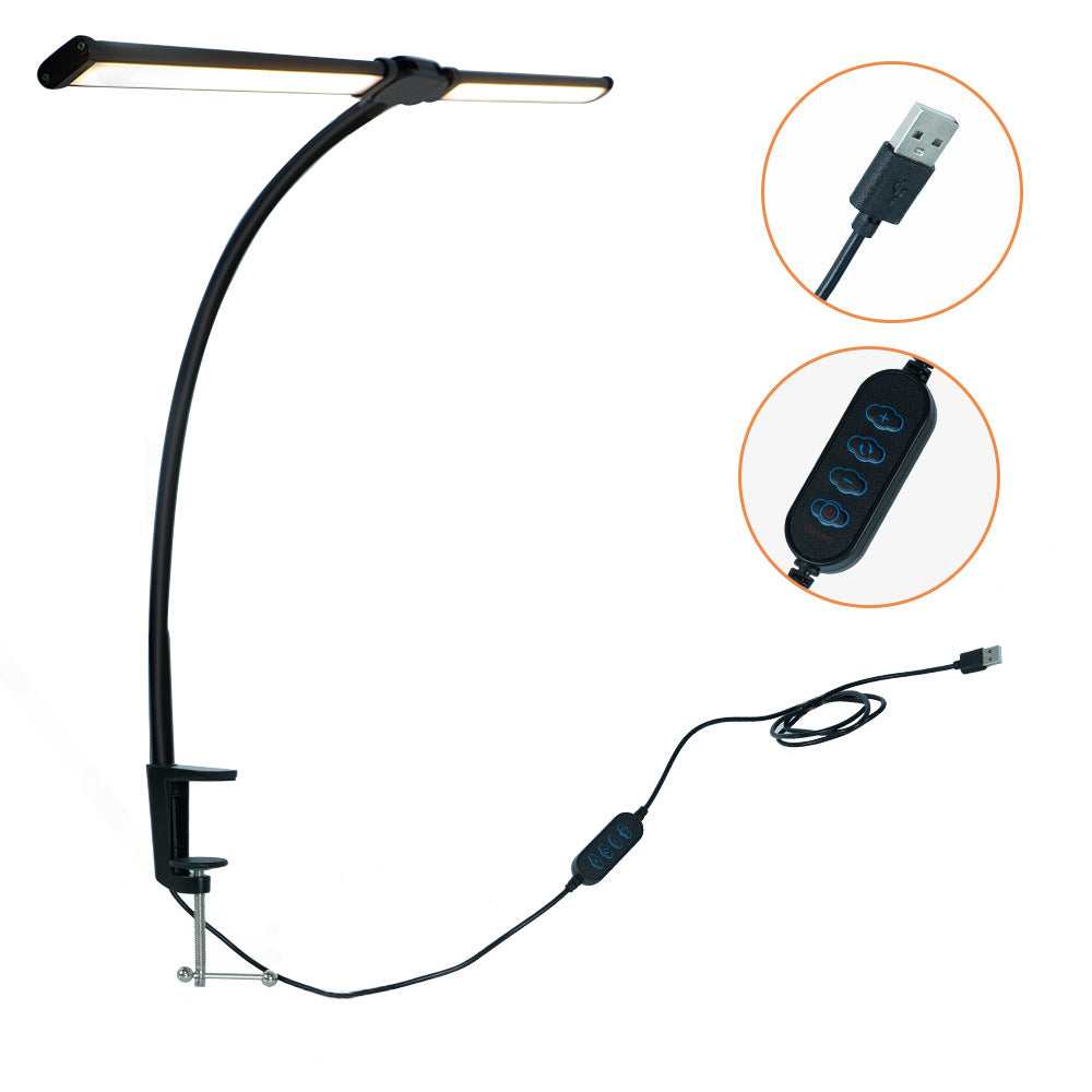 LinkMejor Desk Lamp 10 Brightness Levels Dimmable 3 Color Temperatures Eye Protection Study Work Reading Lamp Eye-friendly Computer Monitor Table Night Light