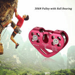 30 kN Zipline Trolley Dual Pulley for 13mm Rope 12mm Cable Aluminum Alloy Climbing Caving Rescue Aloft Work