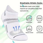 6 Pairs Men's Cotton Sports Ankle Socks Anti Odor Sweat Absorbent Breathable Outdoor Cycling Travel Athletic Short Socks Comfortable