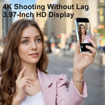T2 Magnetic Wireless Phone Selfie Screen Mirroring Device 3.97 Inch HD Display 800x480 bluetooth Remote Control for iPhone Android Live Streaming Vlogging Photography