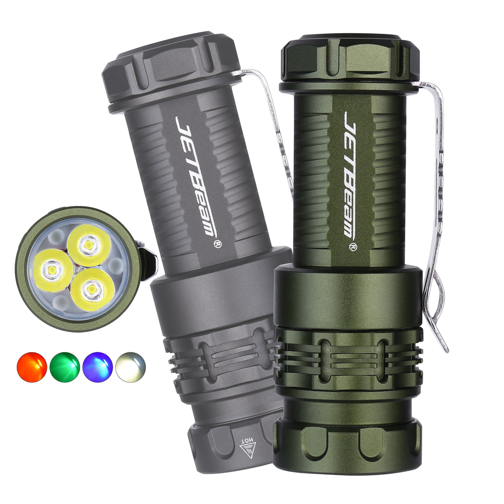 LinkMejor RRT0 PRO LED Rechargeable Small EDC Flashlight Equipped with 3 high-Brightness LEDs+with RGB Light,1680 lumens Maximum Range 200 Meters,IP66 Waterproof,for Outdoors,Work,Emergency