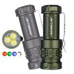 LinkMejor RRT0 PRO LED Rechargeable Small EDC Flashlight Equipped with 3 high-Brightness LEDs+with RGB Light,1680 lumens Maximum Range 200 Meters,IP66 Waterproof,for Outdoors,Work,Emergency
