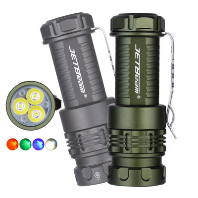 LinkMejor RRT0 PRO LED Rechargeable Small EDC Flashlight Equipped with 3 high-Brightness LEDs+with RGB Light,1680 lumens Maximum Range 200 Meters,IP66 Waterproof,for Outdoors,Work,Emergency