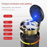 Car Ashtray with Lid Anti Smell with LED Light Car Portable Ashtray for Car and Home
