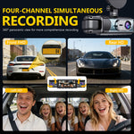 4-Channel Simultaneous Recording Car Dashcam 360° Monitoring 1080P FHD WiFi Parking Assistance Night Vision Loop Recording Wide-Angle Car DVR Camera C313