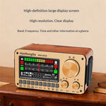 HanRongDa HRD-802S Multi-Band Radio bluetooth Speaker Dual Tuning Wooden Radio Support TF Card Playback Dual Drivers FM AM Stereo Receiver