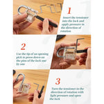 36pcs Lock Pick Set Transparent Training Locks Lock Picking Practice Kit Anti Slip Grip Lock Picks High Precision Cylinder Locksmith Tools Portable Storage Bag