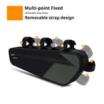 LinkMejor 2.5L Bicycle Inner Tube Bag Waterproof Side Zipper Night Reflective Strip Narrow Edge Bike Triangle Front Beam Frame Bag