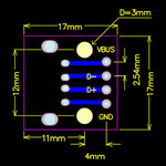 LinkMejor 2.0 Female Head Socket To DIP 2.54mm Pin 4P Adapter Board
