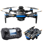 LinkMejor M6 WiFi FPV with LCD Screen Controller HD Dual Camera Servo Gimbal 360° Obstacle Avoidance LED Brushless Foldable RC Drone Quadcopter RTF