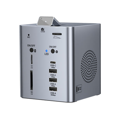 LinkMejor 13 in 1 Vertical Docking Station with PD100W DC18W,TF&SD3.0,10Gbps USB-C USB-A, Camera,bluetooth-compatible 6.0 Speaker, Volume Adjustment for Laptop Computer PC
