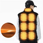 LinkMejor HV-09F Heated Vest 9 Heating Areas USB Charging 3 Gear Temperature Control Coral fleece Windproof Outdoor Winter Warm Clothing