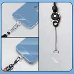 1Pcs Universal TPU Mobile Phone Anti-lost Lanyard Card Clip Gasket Nylon Detachable Phone Hanging Cord Strap Patch Tether Pad