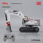LinkMejor 9581 RTR 1/50 2.4G 28CH All Alloy RC Car Excavator 950  Lead Screw Remote Control Simulation Engineering Vehicles Electric Toys Models