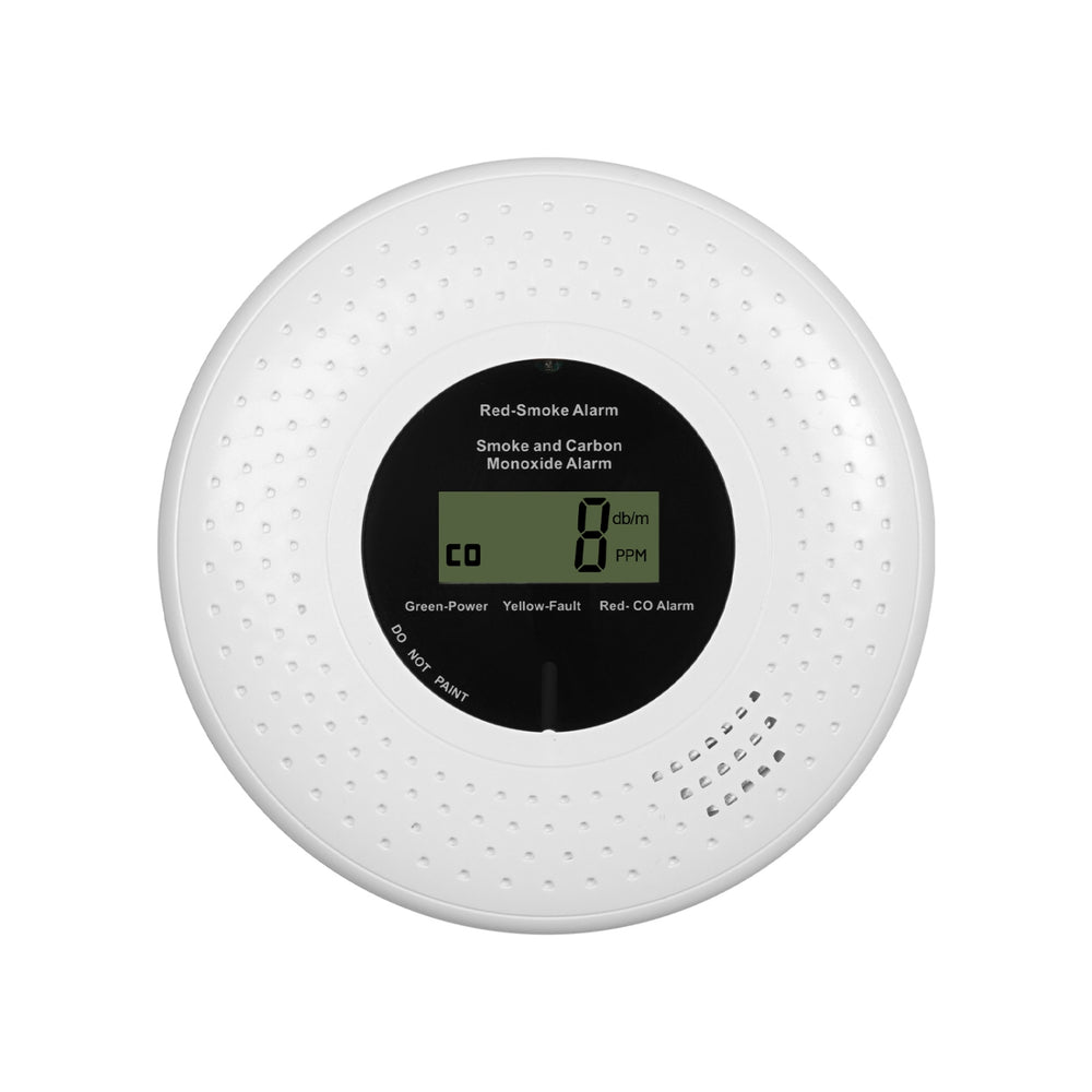 LinkMejor Zigbe Smart Smoke and Carbon Monoxide Alarm 85dB High-Volume Alarm Real-Time LCD&App Monitor 2-In-1 Protection 2.4 GHz Wireless Tuya Smoke Detector for Indoor Rooms