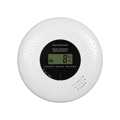 LinkMejor Zigbe Smart Smoke and Carbon Monoxide Alarm 85dB High-Volume Alarm Real-Time LCD&App Monitor 2-In-1 Protection 2.4 GHz Wireless Tuya Smoke Detector for Indoor Rooms