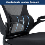 Hoffree Office Chair Ergonomic Desk Chair with Adjustable Height Lumbar Support High Back Mesh Computer Chair with Flip up Armrests