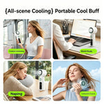 Tevorex 4000mAh Handheld Cooling Fan 199 Gears Speed Adjustable Long Battery 2-In-1 Rechargeable Portable Desktop Fan with LED Display for Indoor Outdoor