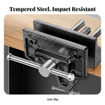 LinkMejor Heavy Duty Ductile Cast Iron Bench Vise 6-3/8" Jaw Width 4-1/2" Max Opening Quick Release Industrial Workbench Clamp for Drill Press