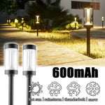 Elfeland 2Pcs Solar LED Garden Light Auto Light Control 600mAh Solar Charging Waterproof High Efficiency Ground Lawn Lamp for Outdoor Courtyard Pathway