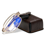 Convenient Foldable Pocket Reading Glasses Anti-blue Light Full-Rim HD Metal Glasses for Men Women Eyewears