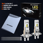 LinkMejor 2PCS X3S H7 LED Car Headlight 6000LM Car Front Light Hi Low Beam 6500K LED Headlight Bulbs  Turbo Fan Cooling