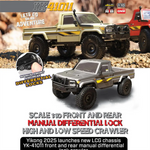 LinkMejor YK41011 1/10 2.4G 4WD LC79 RC Car Rock Crawler Two Speed Manual Differential Lock LCG Chassis Portal Axle LED Lights Monster Off-Road Climbing Truck Vehicles Models Hobbywing ESC Oil Shocks Toys