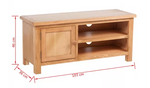 Solid Oak Wood TV Cabinet With Two Convenient Cable Outlets Brown 40.6"x14.2"x18.1"
