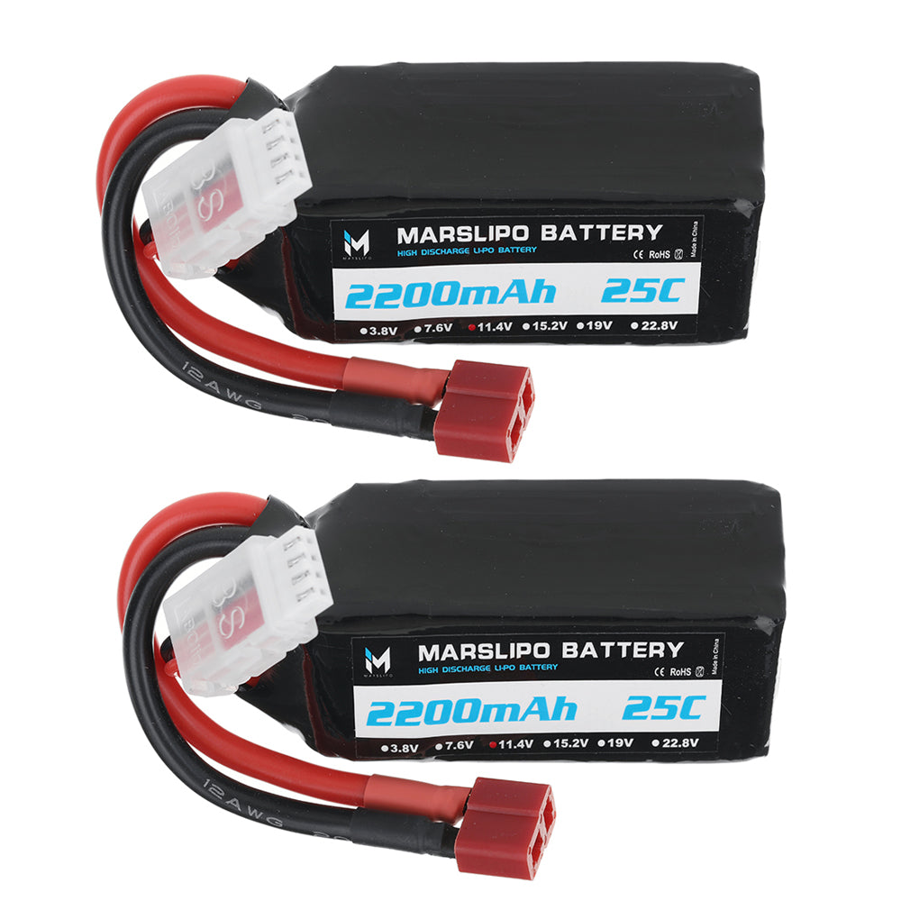 LinkMejor 11.4V 2200mAh 25C 3S Lipo Battery T Plug with XT60 Adapter for RC Model Toys