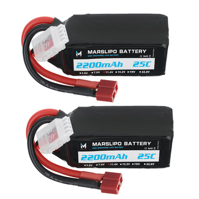 LinkMejor 11.4V 2200mAh 25C 3S Lipo Battery T Plug with XT60 Adapter for RC Model Toys
