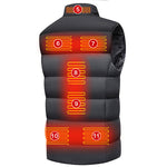LinkMejor HV-11 Heated Vest 11 Heating Areas Men Jacket Heated Winter Womens Electric Usb Heater Tactical Jacket Man Thermal Vest Body Warmer Coat