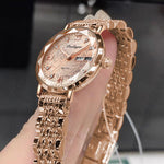 LinkMejor Women Luxury Rhinestone Quartz Watch Waterproof Luminous Wristwatch Calendar Analog Stainless Steel Wrist Watch Elegant Ladies Watches