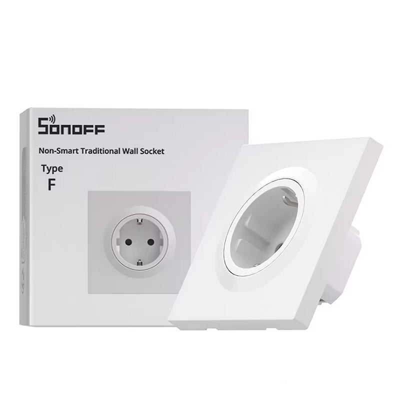 LinkMejor WS01STPF-E Fusion Series Non-Smart Traditional Wall Socket Type F Fire Resistant Protection Moisture Ready Durability
