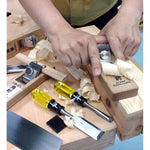 LinkMejor Woodworking Hand Plane 42mm Carbon Steel Replaceable Blade 180mm Hardwood Body Carpenter Smoothing Tool