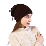 LinkMejor 2 In 1 Electric Heating Hat Scarf Rechargeable Thermal Washable Hat Soft Knitted Winter Warm Scarf for Head Neck
