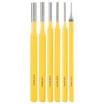 6PCS Roll Pin Punch Set Fast Pin Removal Drive Pins In or Out 1/8 3/16 1/4 5/16 5/32 1/16 Inch for Hunting Woodworking Pistol