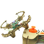 DIY Wooden Remote Control Drone Assembly Kit Remote Control Quadcopter Aircraft Altitude Hold Learning Flying Stem Education Toy Chrismas Gift