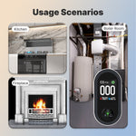MOES  3-in-1 Plug-in CO Detector Display with Temperature & Humidity Sensor Built-in Alarm Sound Warning for Home Security Plug and Play