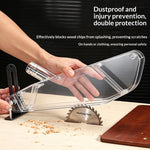 T-Shape Table Saw Guard Transparent ABS Cover 4-12 Inch Vacuum Connectable Woodworking Safety Dust Collection Shield