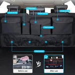 Car Trunk Organizer Oxford Cloth Backrest Storage Bag Multi-functional Net Hanging Bag Car Seat Back Hanging Storage Bag Organizer with 9 Pockets Oxford Waterproof Multi-Pocket